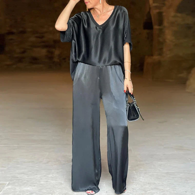 Sophie Paris I Pantalon large à taille moyenne