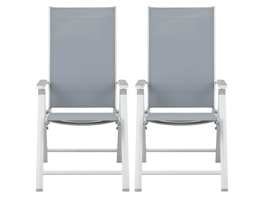 LIVARNO home Lot de 2 fauteuils Houston, blanc/gris clair