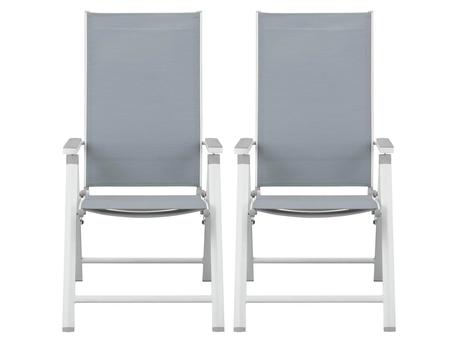 LIVARNO home Lot de 2 fauteuils Houston, blanc/gris clair