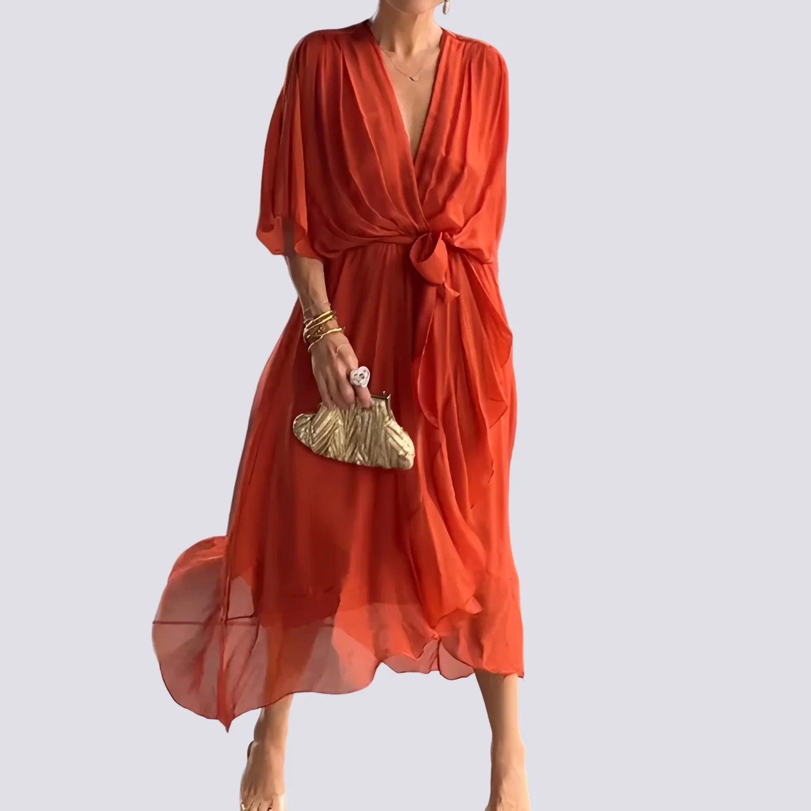 Jane - Robe Irrégulière avec Col en V