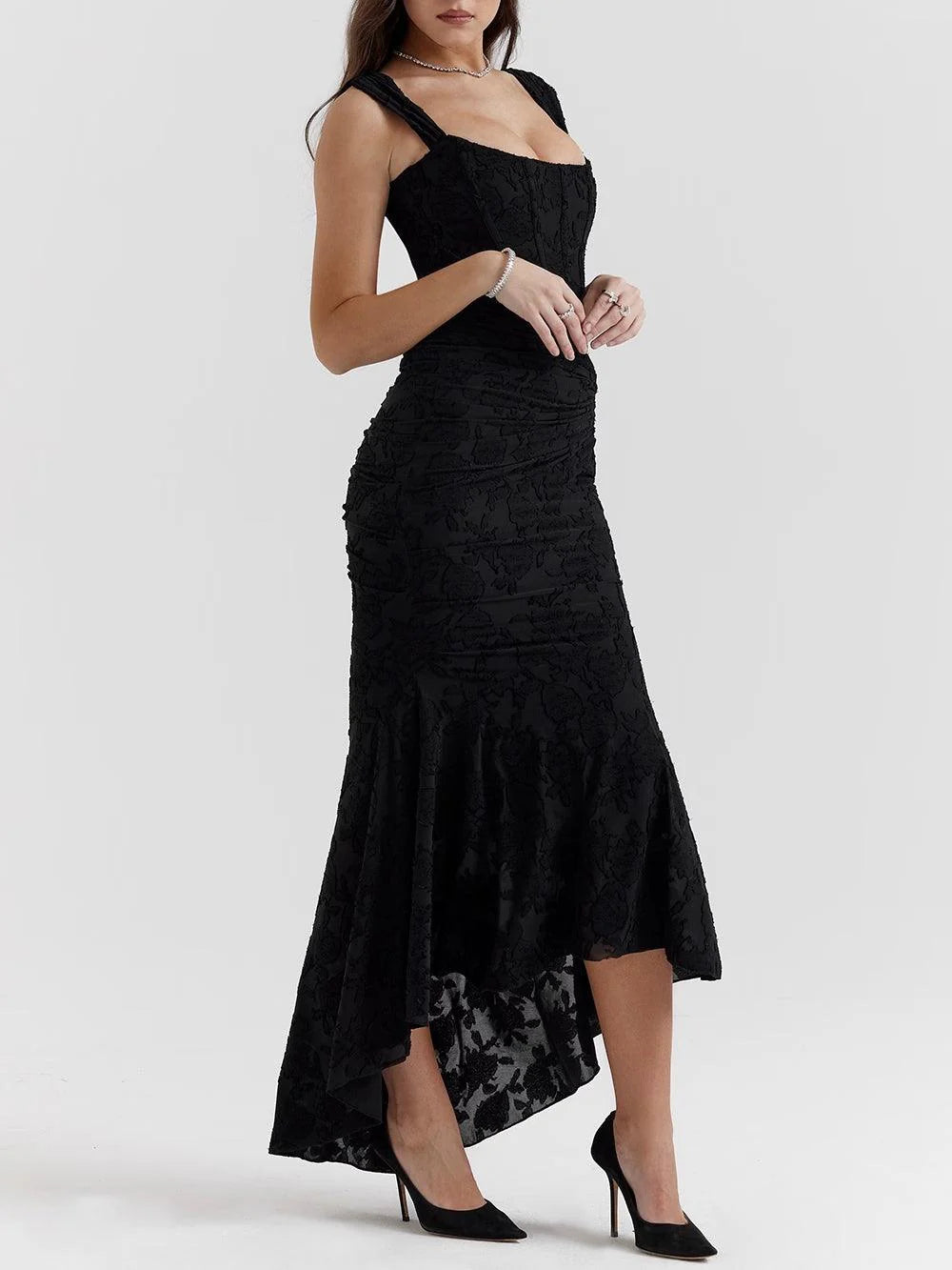 Robe Maxi Fleurie Bleuets