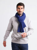 Écharpe homme cachemire et laine bleu