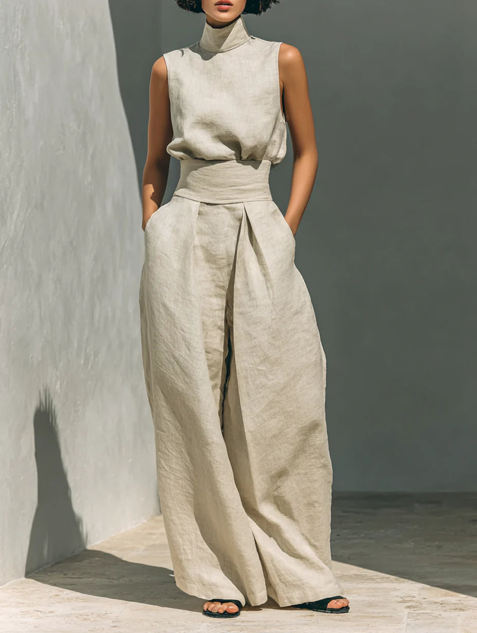 Amara | Ensemble minimaliste blouse et pantalon fluide