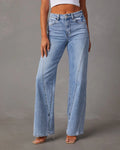 Rhian - Pantalon en Jean Large et Élégant