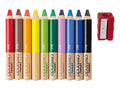 crelando Crayons de couleur 3 en 1, 10 pices