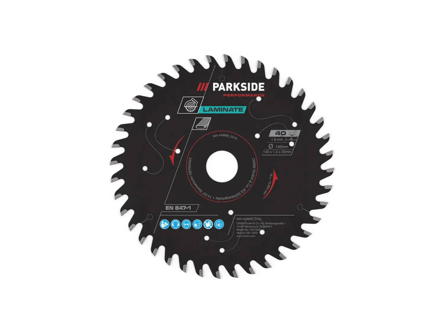 PARKSIDE PERFORMANCE Lame de scie circulaire,  140 mm, 20 dents, 40 dents, 44 dents