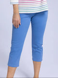 Pantacourt femme coton bleu