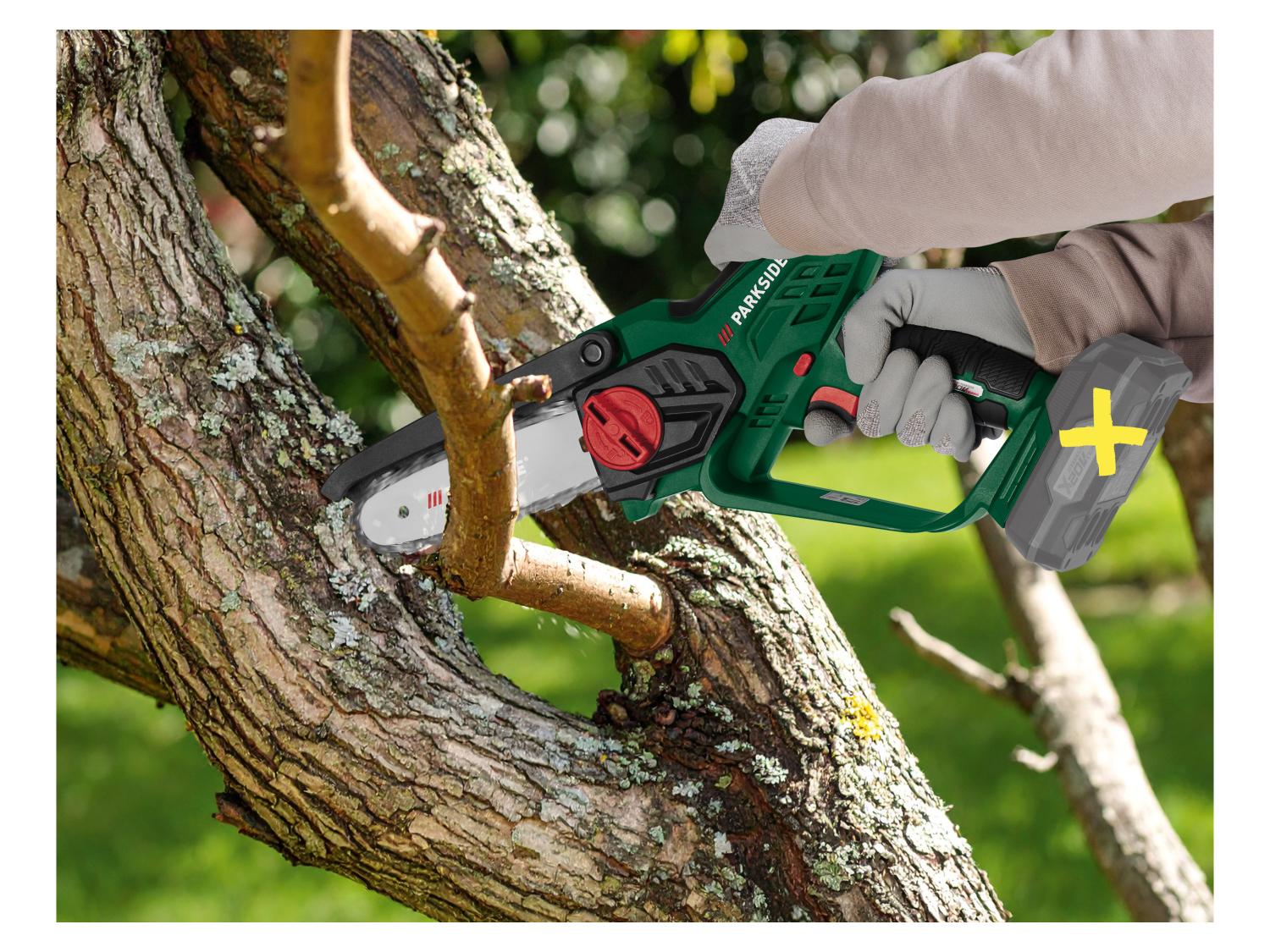 PARKSIDE Mini-trononneuse  bois sans fil PAGHS 20-Li C4, guide 17,7 cm, 20 V