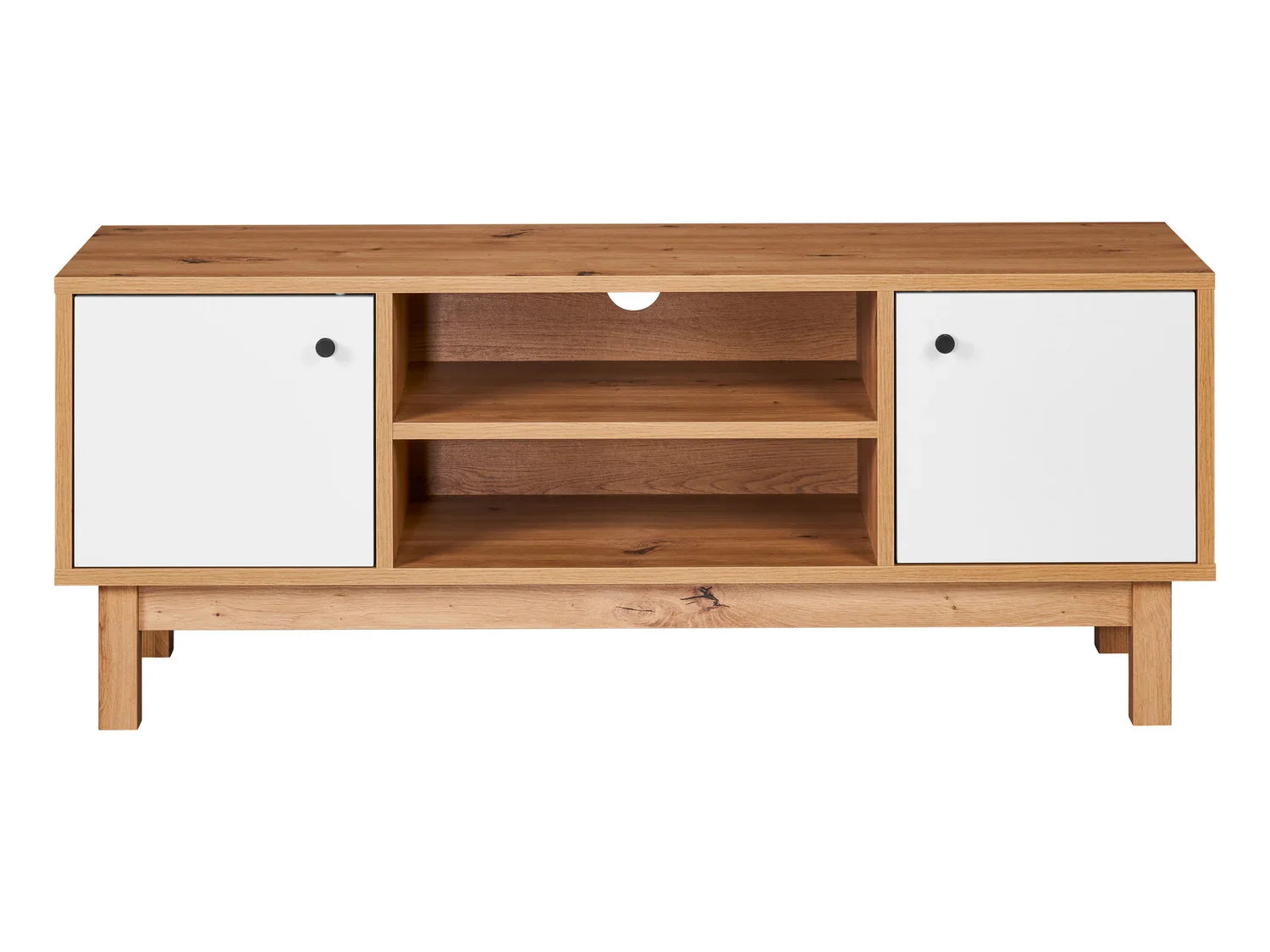 LIVARNO home Meuble bas Copenhagen, 113 x 45 x 35 cm, imitation chne/blanc