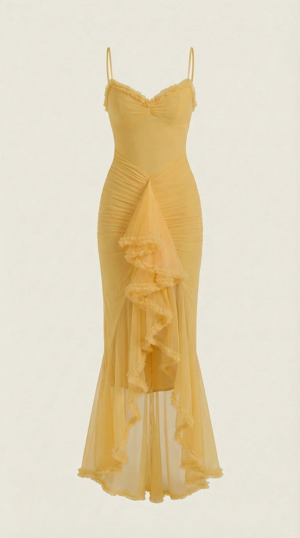 Robe maxi asymétrique à volants pour femmes
