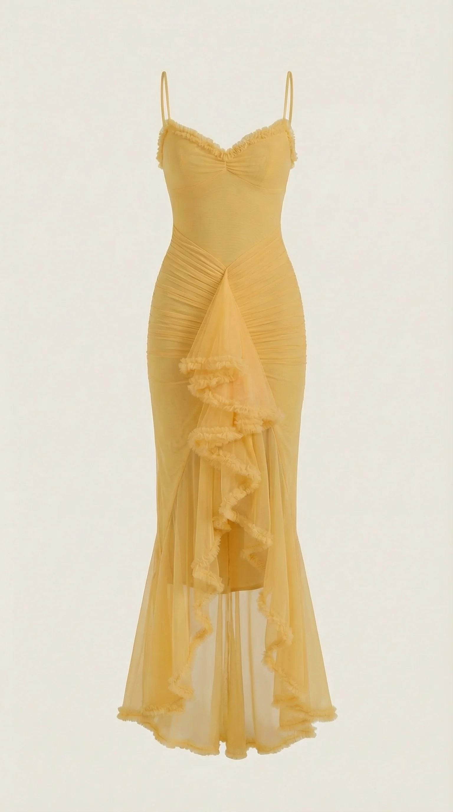 Robe maxi asymétrique à volants pour femmes