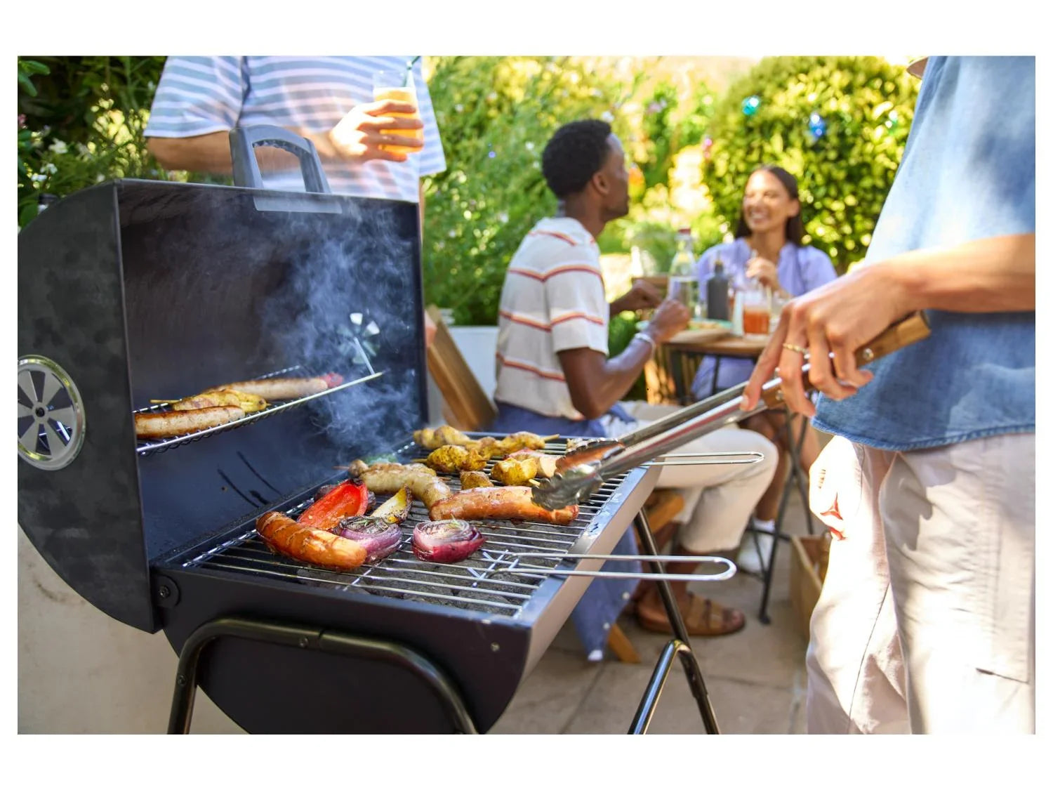 GRILLMEISTER Barbecue baril  charbon de bois KANSAS, 51 x 34 cm