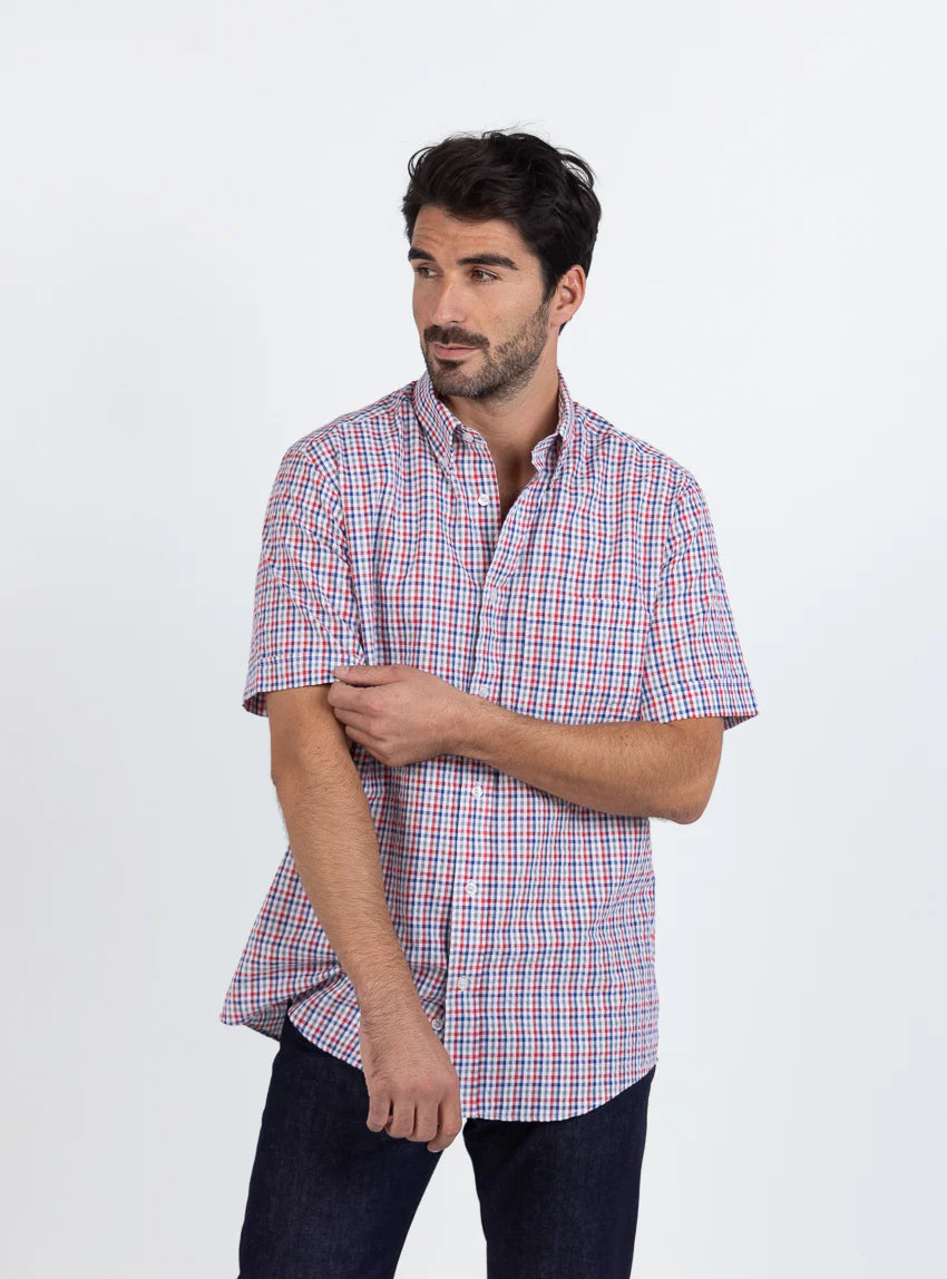 Chemise homme coton rouge doux