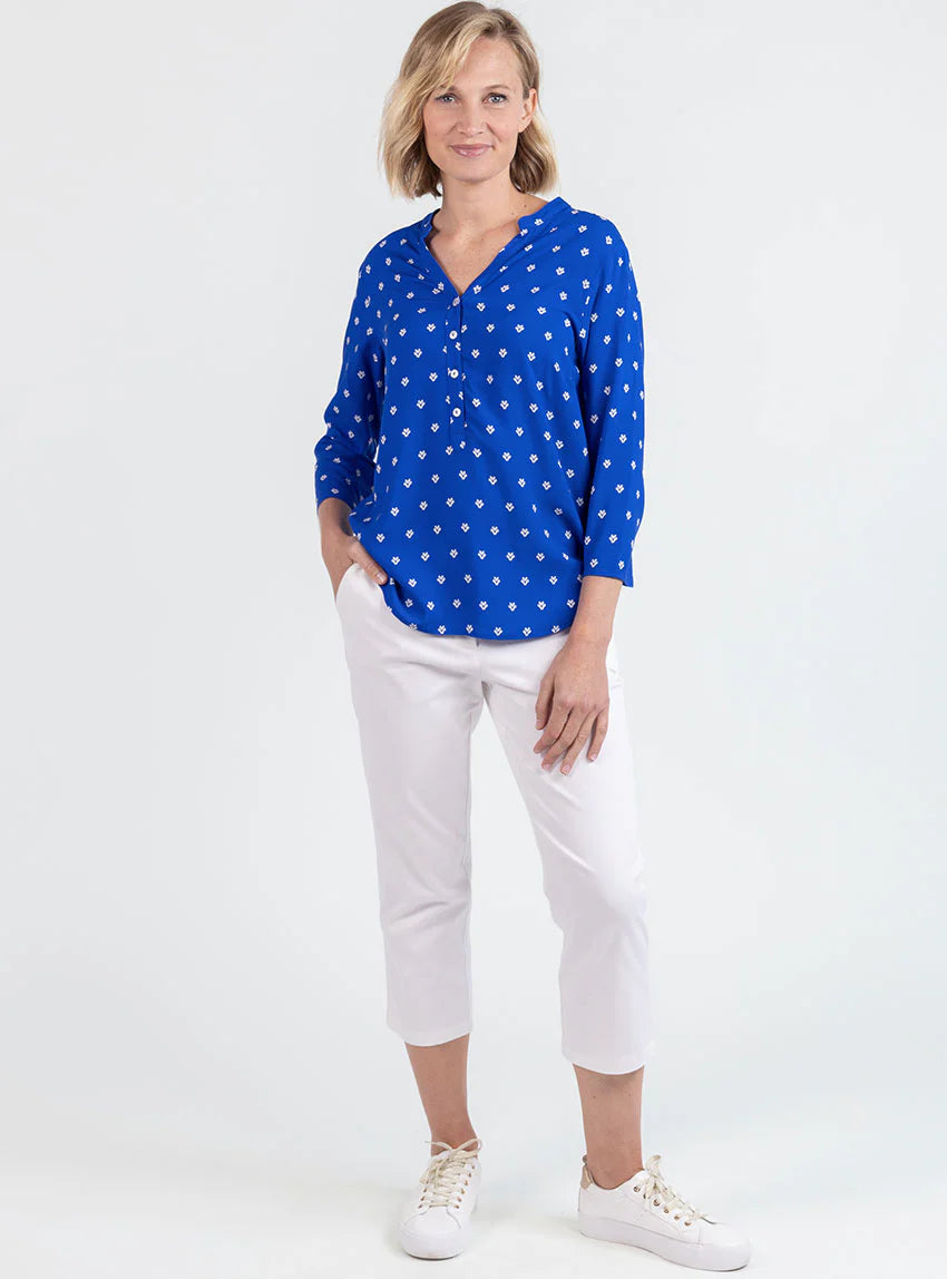 Blouse femme en viscose bleu mer