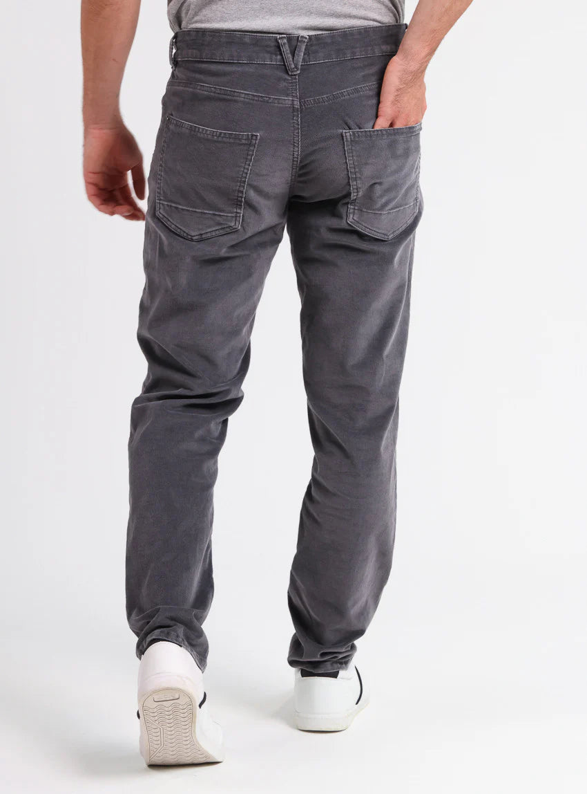 Pantalon homme velours côtelé en coton Gris Foncé