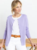 Cardigan femme en laine mérinos Violet Pastel