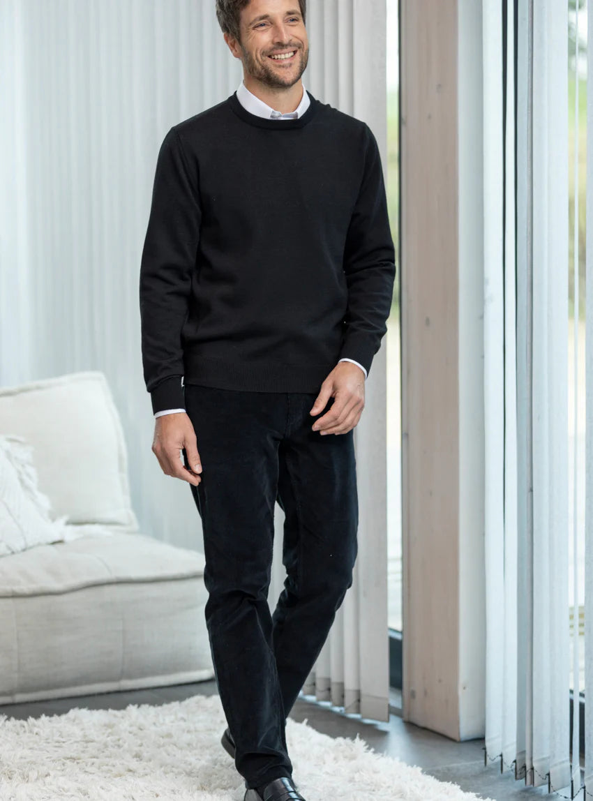 Pantalon homme velours côtelé en coton Noir Anthracite