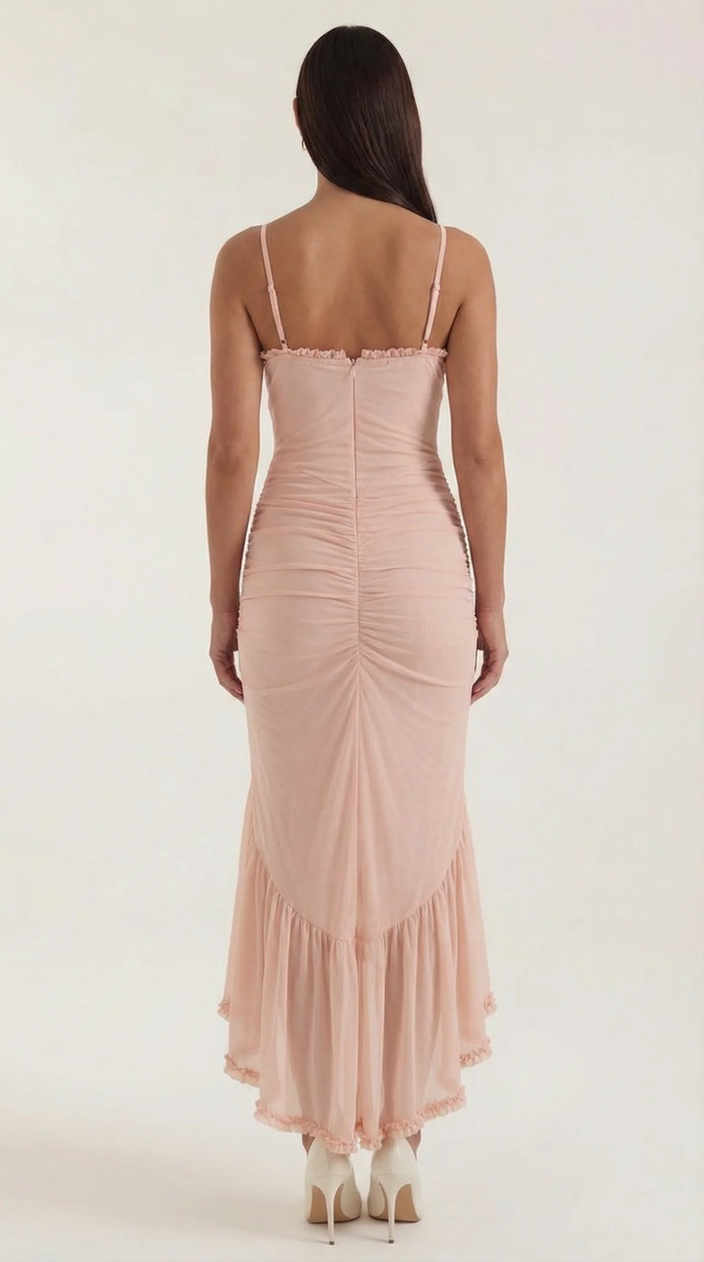 Robe maxi asymétrique à volants pour femmes