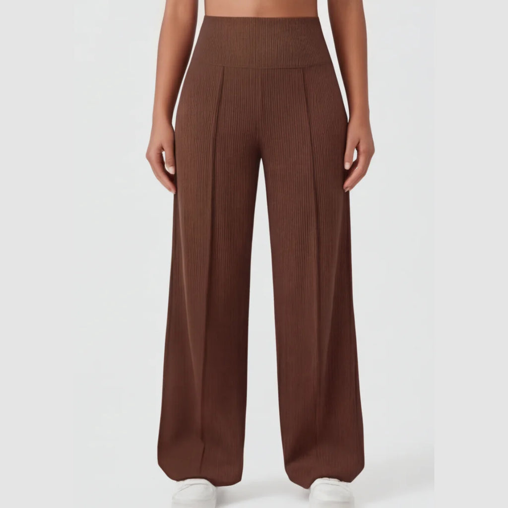 Pantalon de yoga à jambes larges avec taille croisée