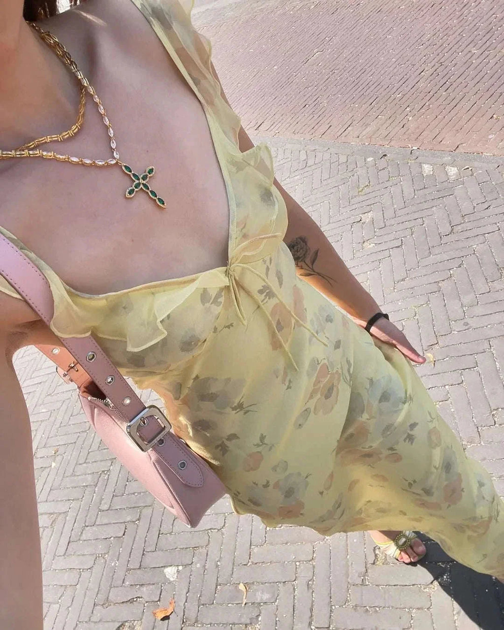 Robe Maxi Dos Nu Plongeant Fleurie Mode Été