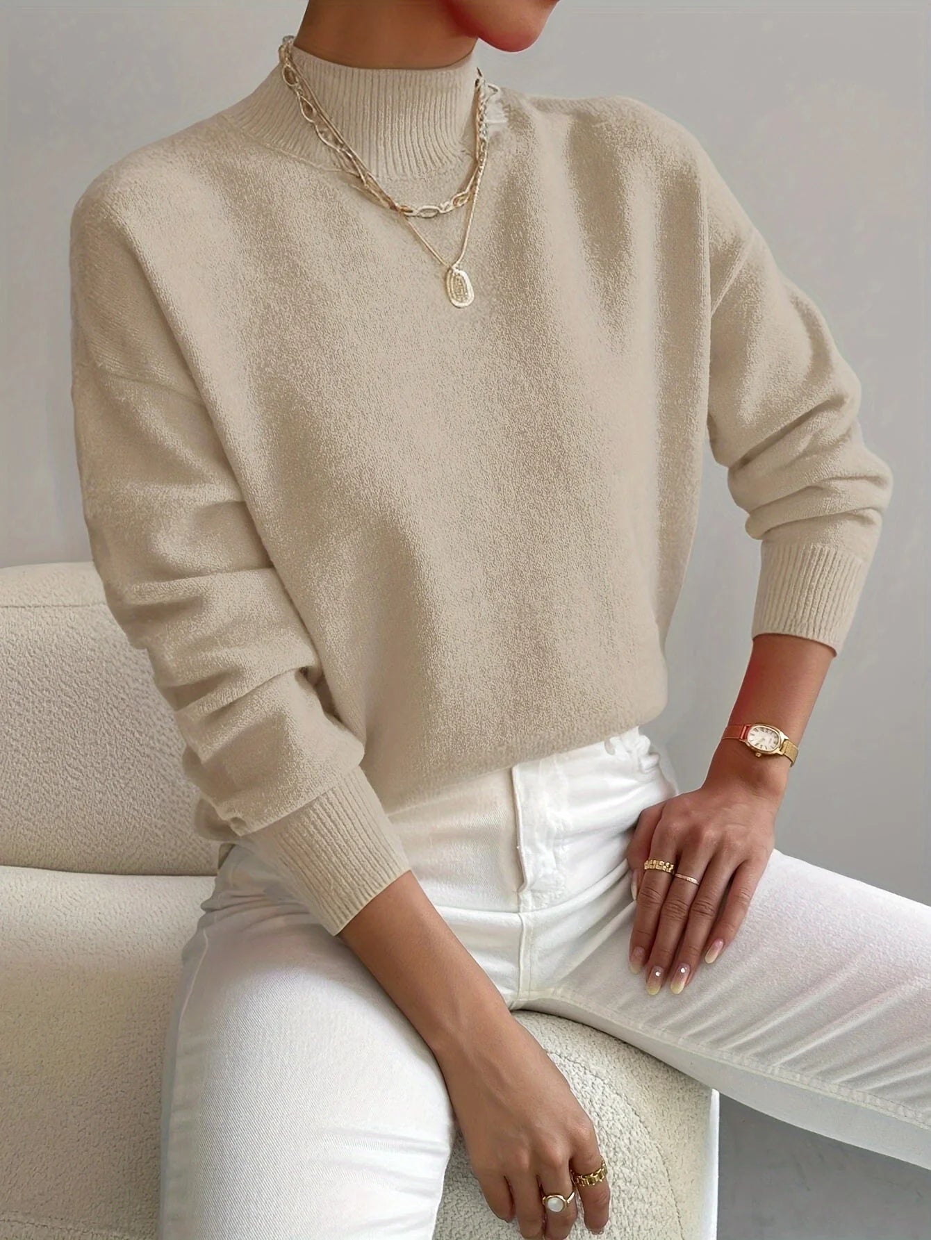 Pull col roulé élégant et confortable