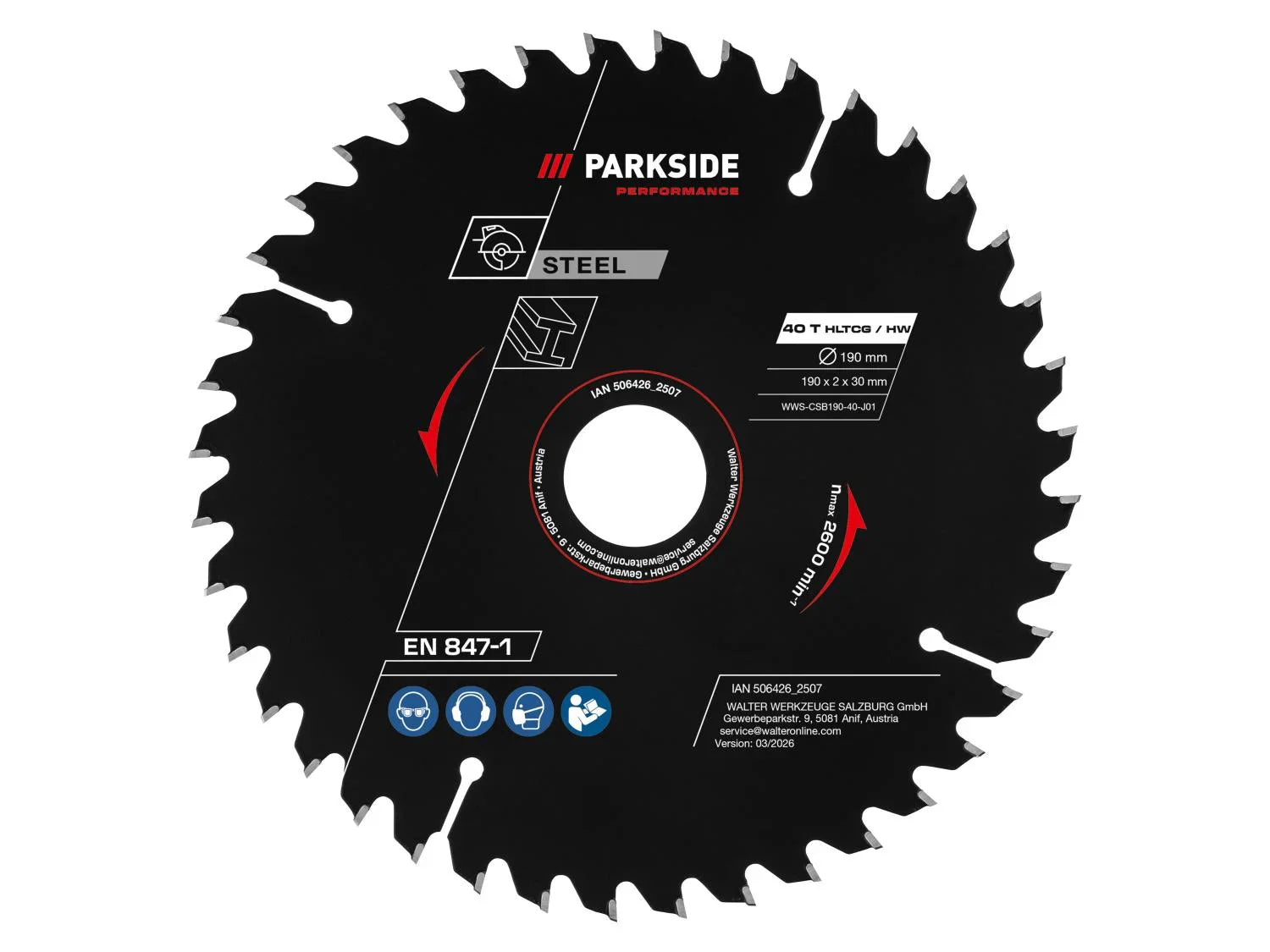 PARKSIDE PERFORMANCE Lame de scie circulaire,  190 mm, 40 dents ou 56 dents
