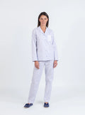 Pyjama femme en coton vichy bleu pastel