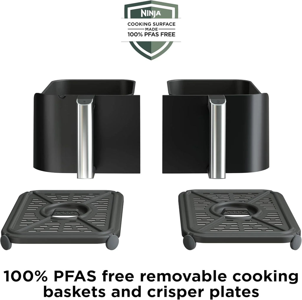Ninja Foodi 6-in-1 FlexBasket Air Fryer with 7 QT MegaZone Basket Divider for Large Proteins