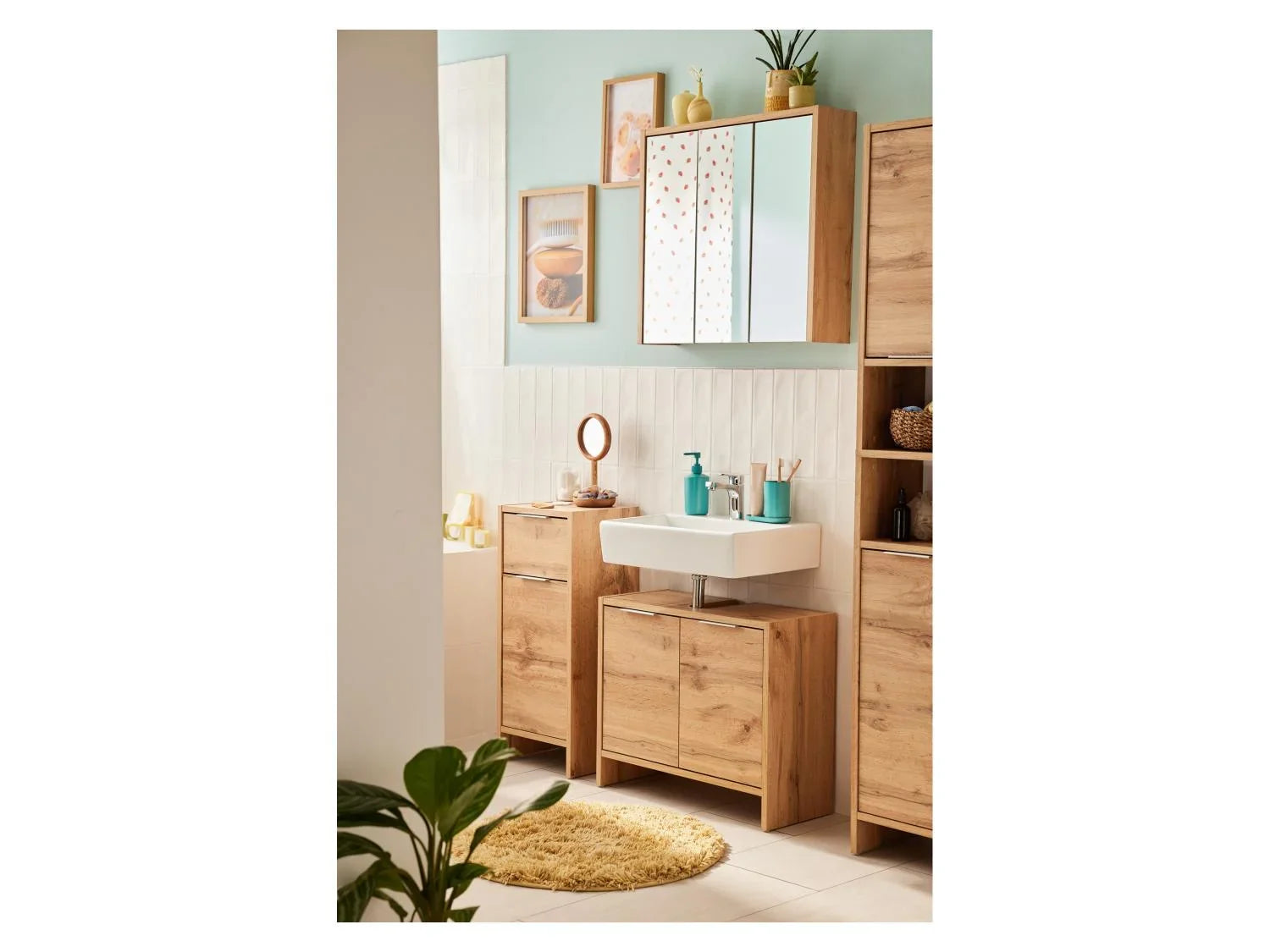 LIVARNO home Armoire  miroir Verona, 64,3 x 60,7 x 16,2 cm, imitation chne
