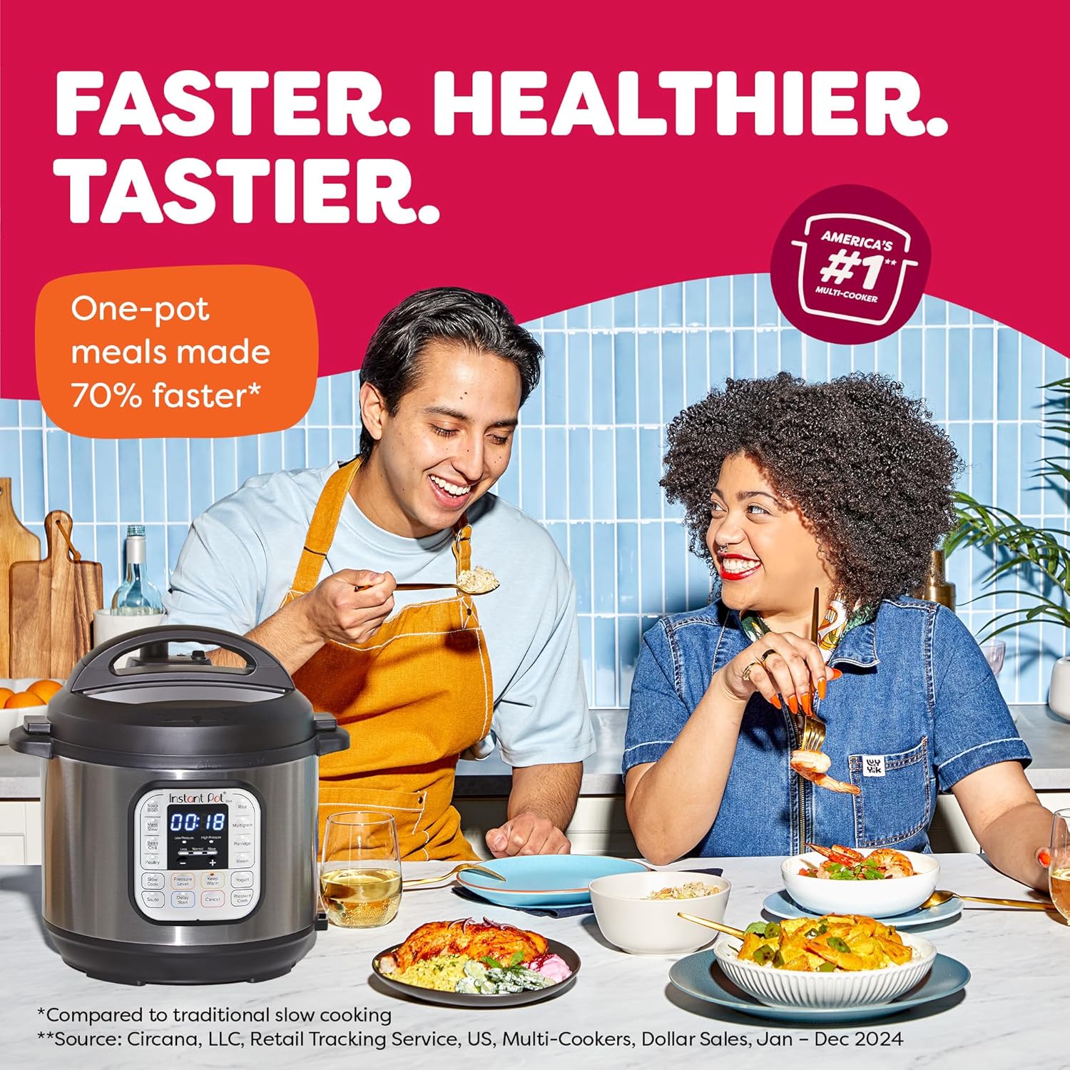 Instant Pot Duo 7 in 1 Electric Pressure Cooker Slow Cooker Rice Cooker Steamer Sauté Pan
