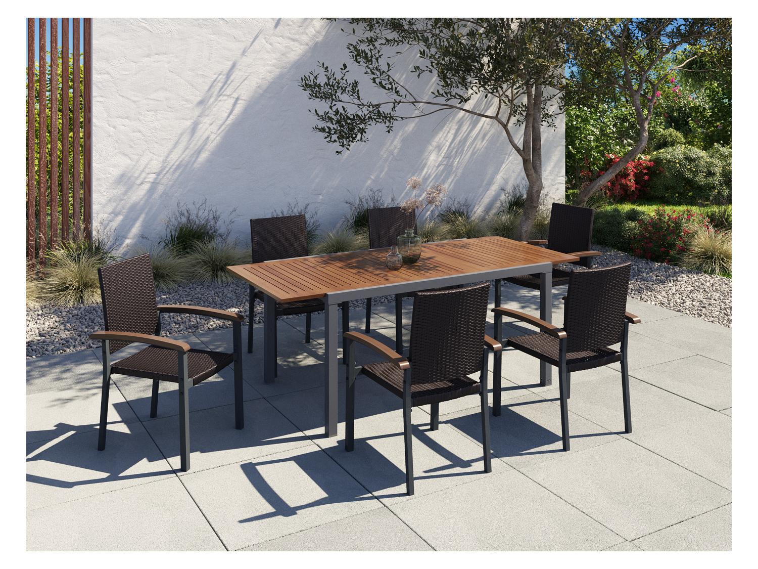 LIVARNO Table de jardin + Lot de 6 fauteuils Valencia