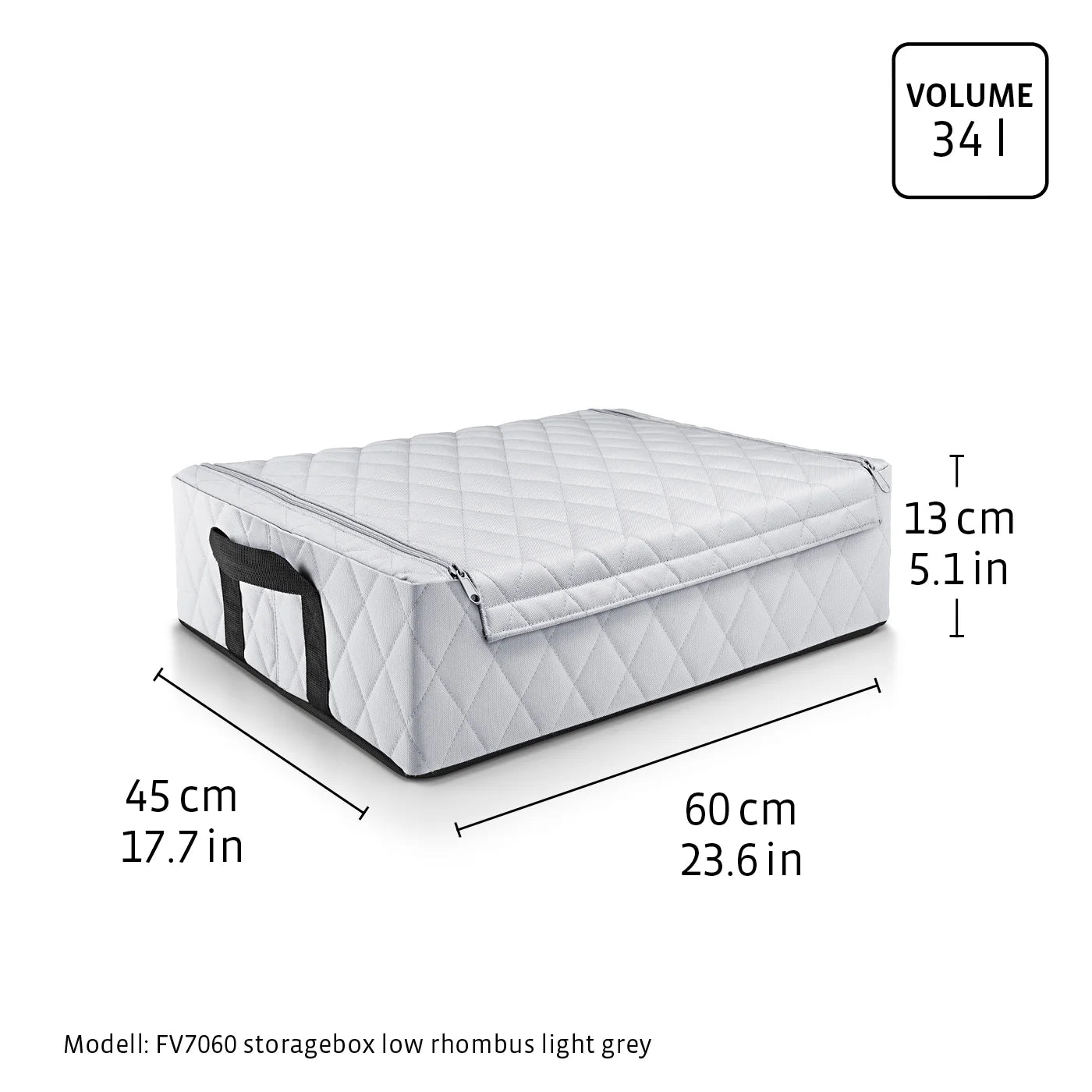 Storagebox Low Rhombus Light Grey