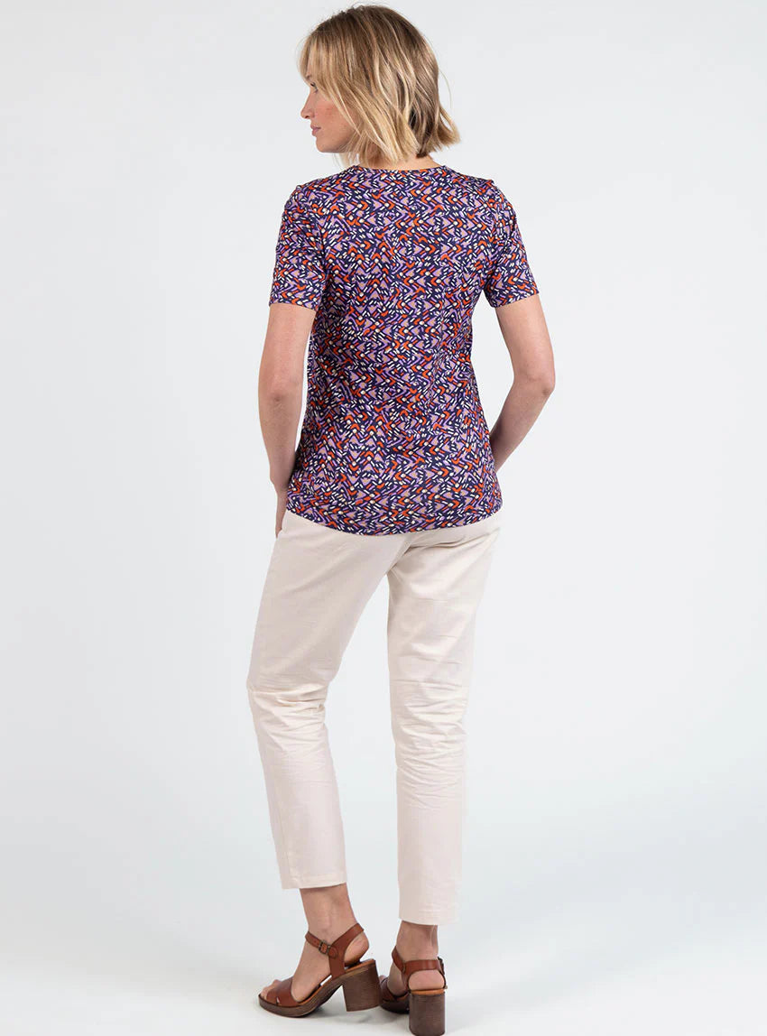 Tee-shirt femme en coton violet lavande