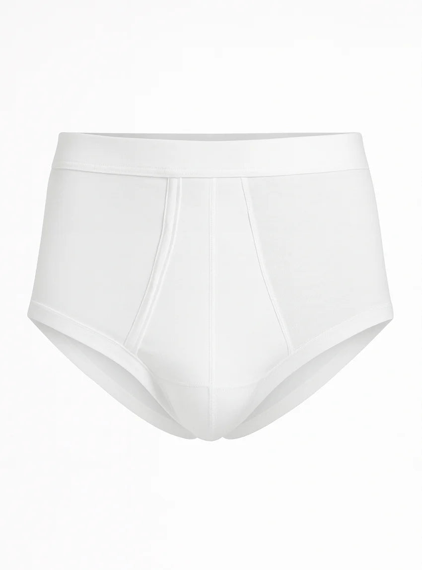 Slip ouvert homme taille haute en coton blanc