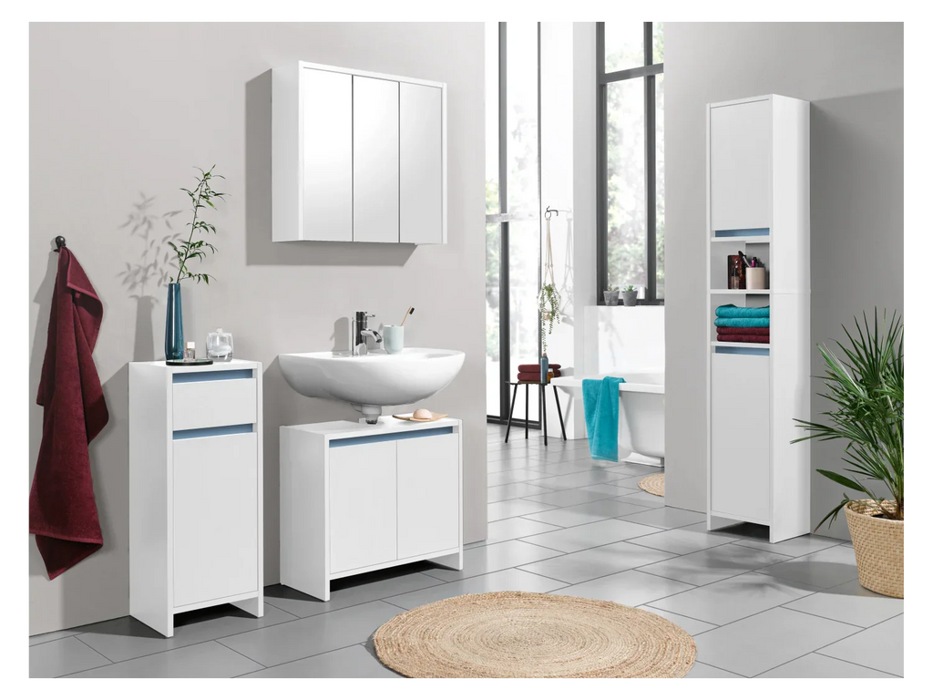 LIVARNO home Meuble sous-vasque Oslo, 60 x 55 x 28 cm, blanc