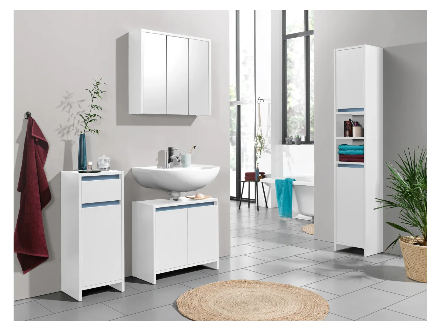 LIVARNO home Meuble sous-vasque Oslo, 60 x 55 x 28 cm, blanc