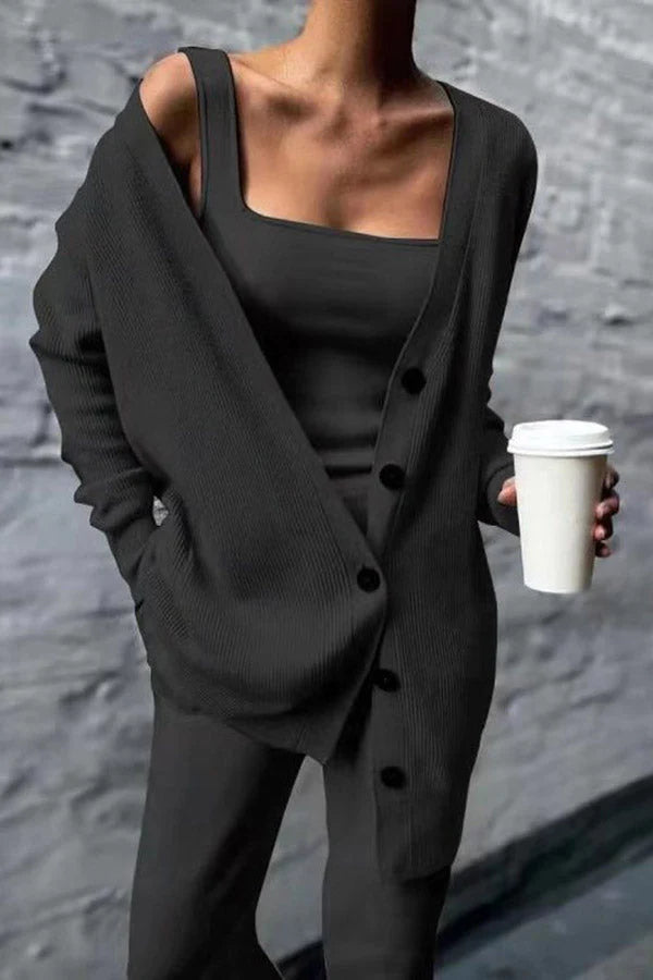 Ensemble détente tricot confort trois pièces