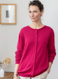 Cardigan femme en cachemire rose