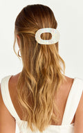 Adriana Hair Clip - Oversized Hair Clip in Pearl