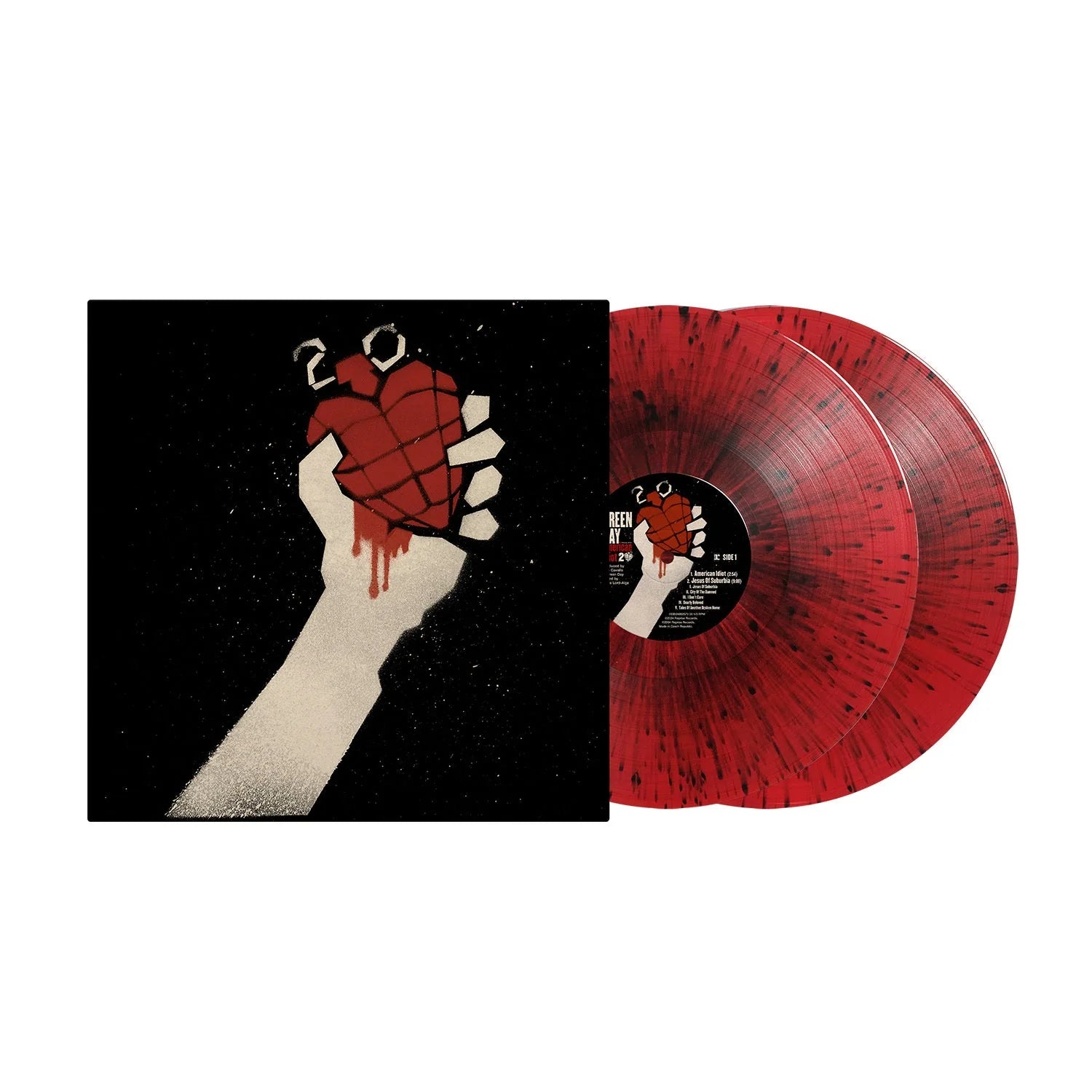 GREEN DAY - AMERICAN IDIOT - 20TH ANNIVERSARY EDITION - RED & BLACK SPLATTER COLOR - 2-LP - VINYL LP