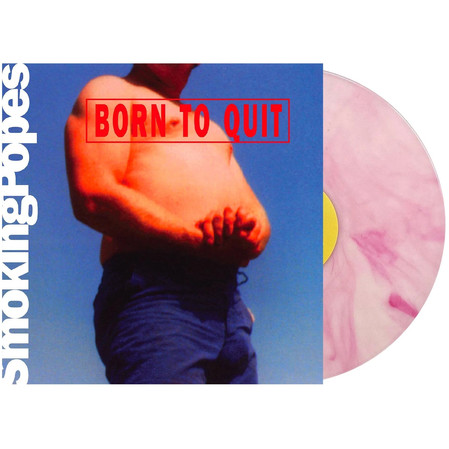 SMOKING POPES - BORN TO QUIT - LIMITED 30TH ANNIVERSARY EDITION - PINK AND WHITE SUNBURN COLOR - VINYL LP
