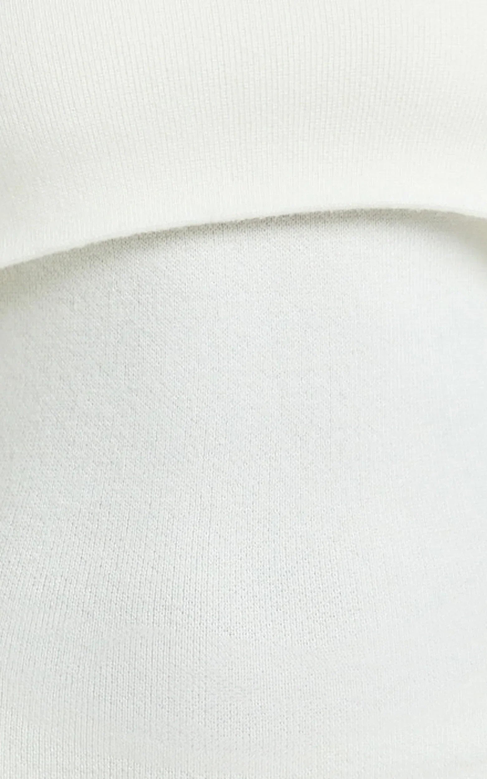 Karina Midi Dress - Long Sleeve Folded Off Shoulder Asymmetric Dress in Cream