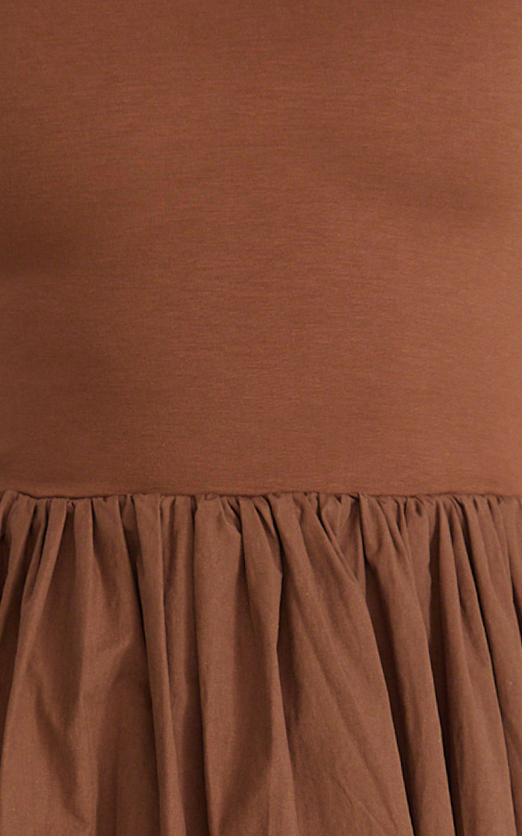 Jhamie Midi Dress - One Shoulder Contrast Skirt Dress in Chocolate