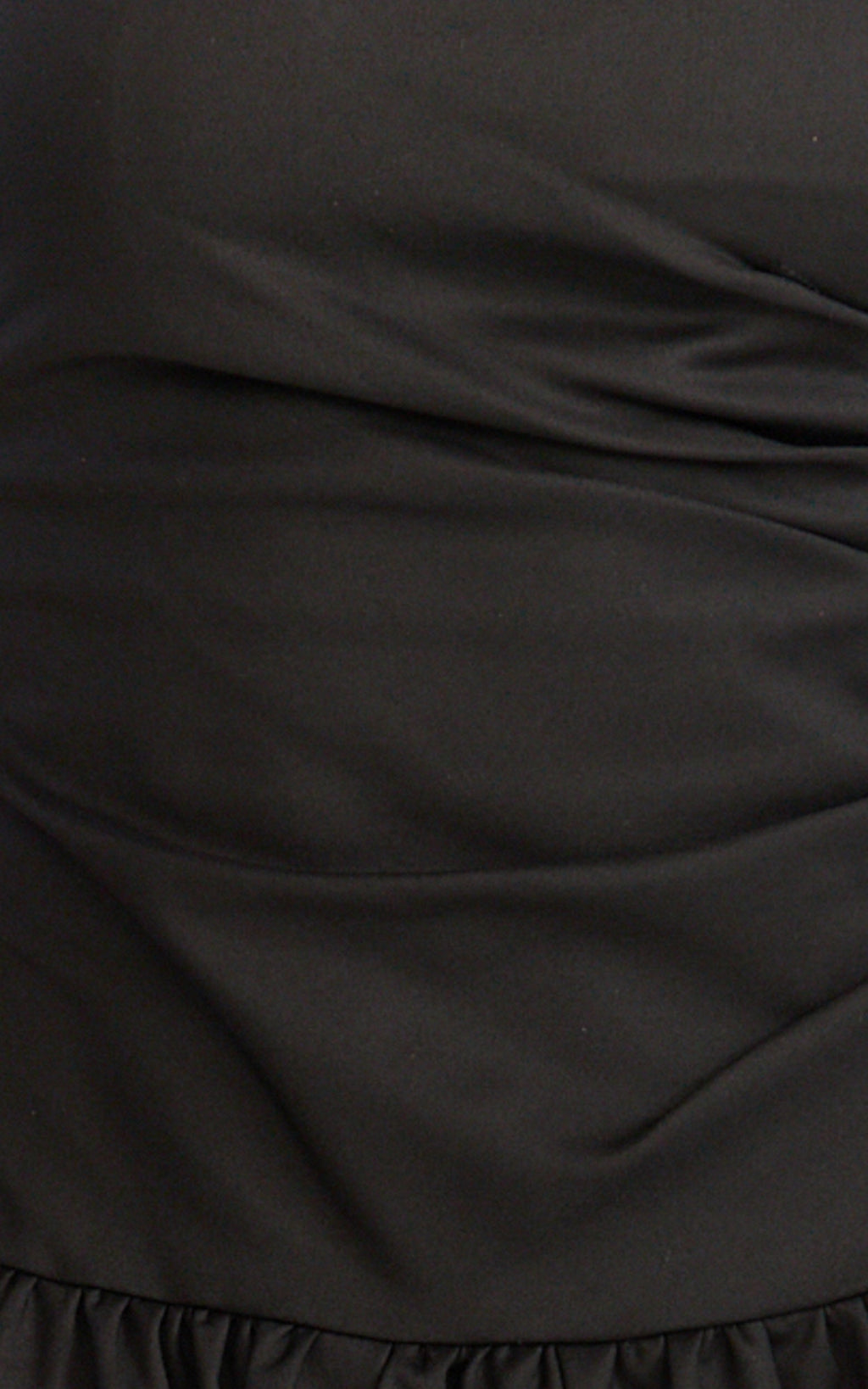 Louisa Midi Dress - Strapless Side Ruched Dropped Waist Fit And Flare Dress in Black