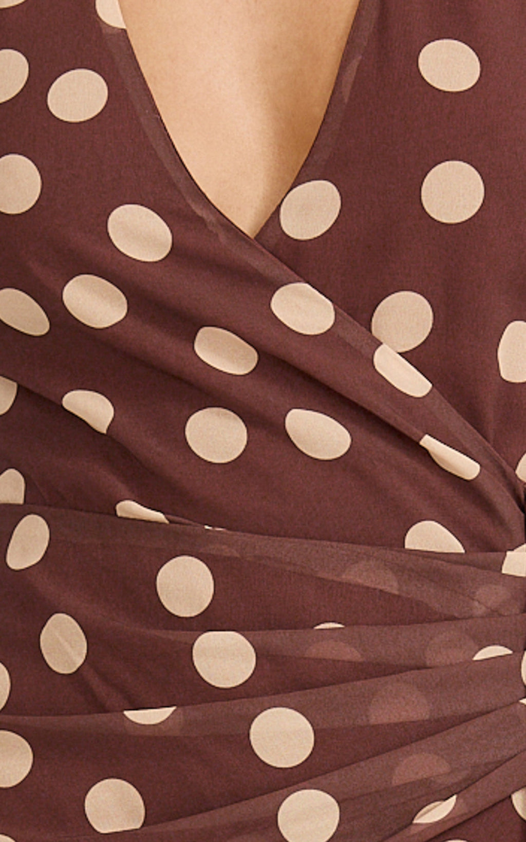 Nola Midi Dress - Polkadot Halter Dress in Choc Polka