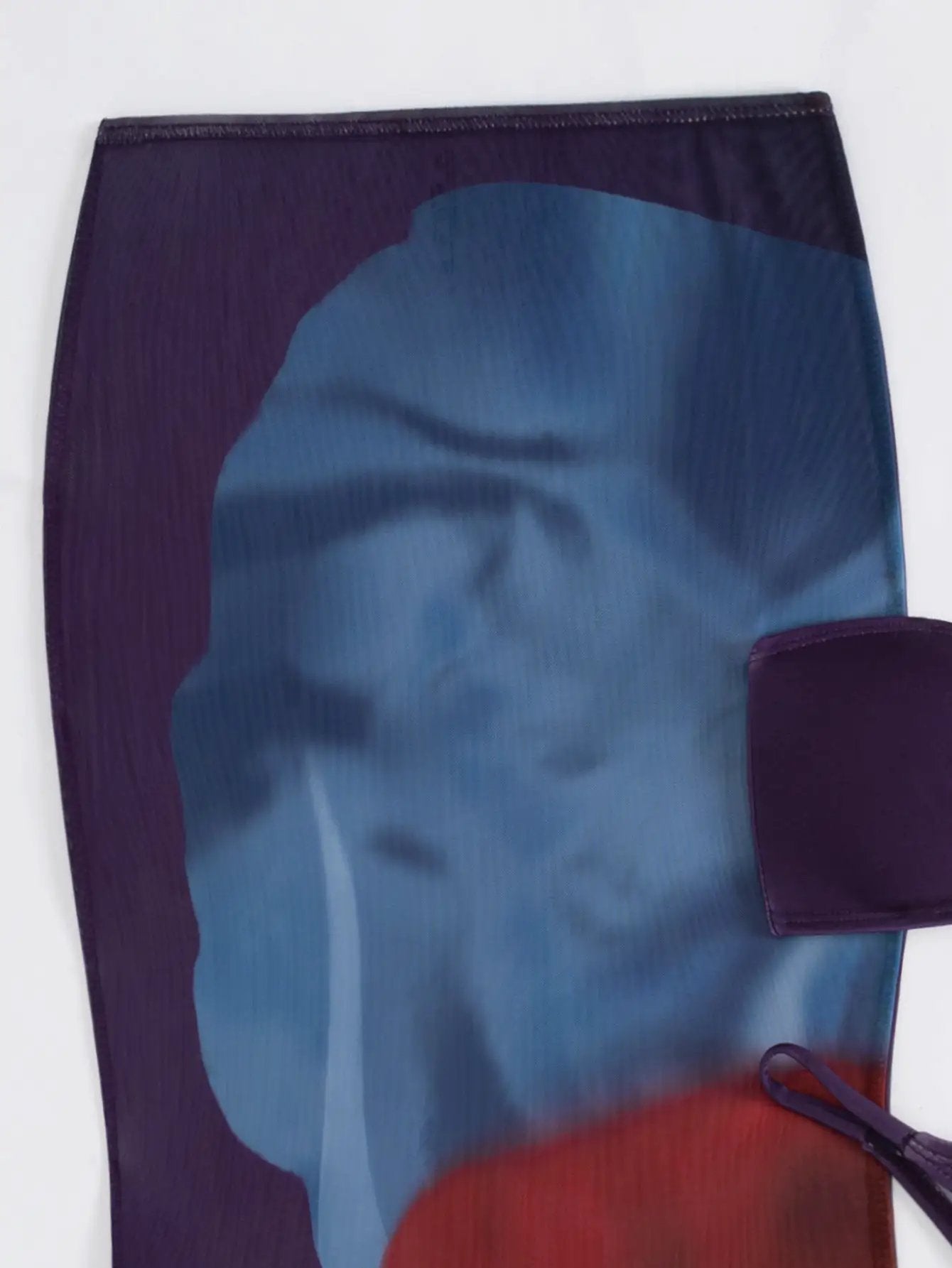 Purple Printed Gold Starfish Bandeau Cheeky Mesh Maxi Cover-Up 3Pc Swim Set