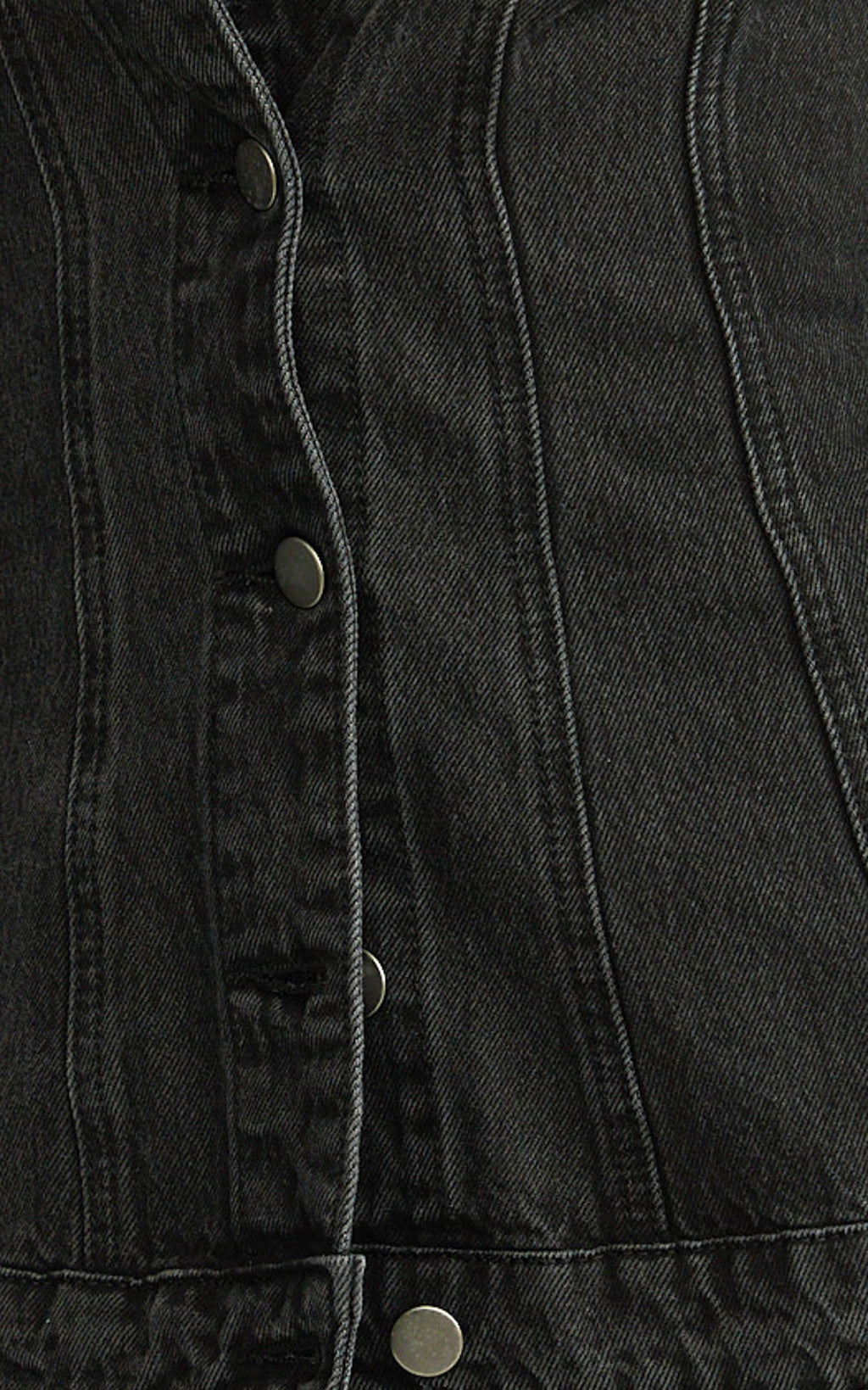 Tianna Jacket - Long Sleeve Contoured Recycled Denim Jacket in Washed Black