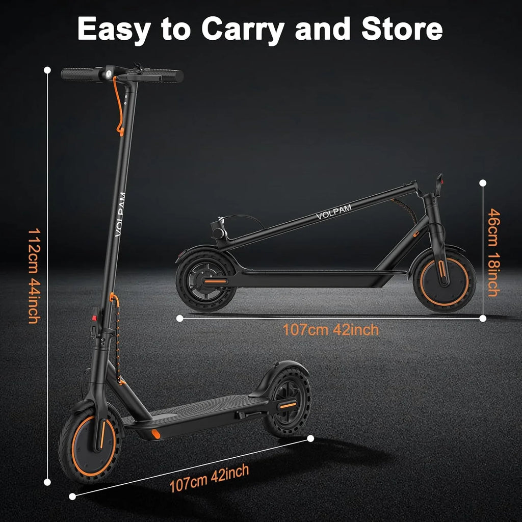 Volpam electric scooter Powerful electric motor Solid tires 28/21/12 mile range