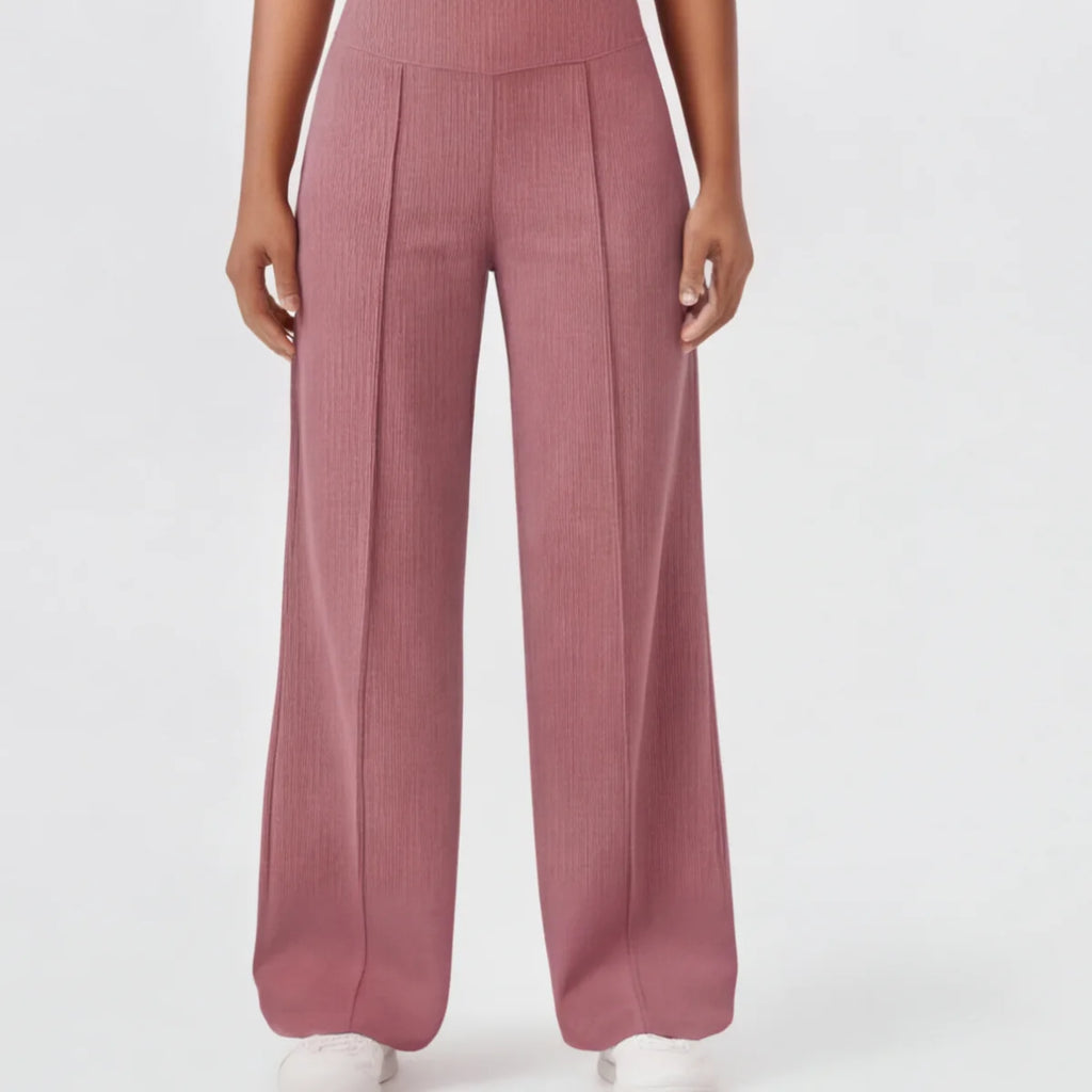 Pantalon de yoga à jambes larges avec taille croisée