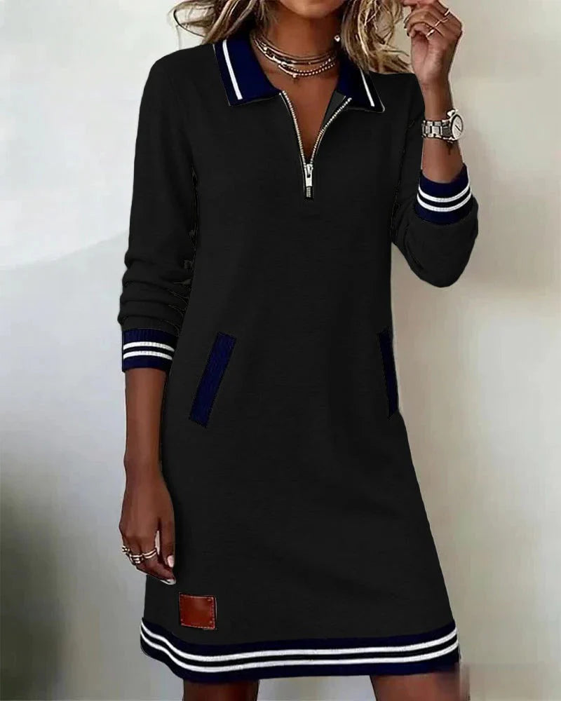 Robe en maille sportive avec col zippé
